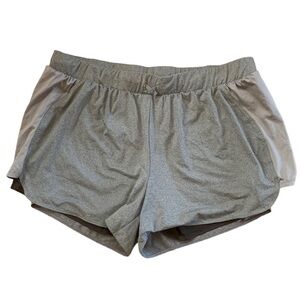 Avia Gray Mesh Panel Lined Work Out Athletic Sweat Shorts Plus Size XXL (20)